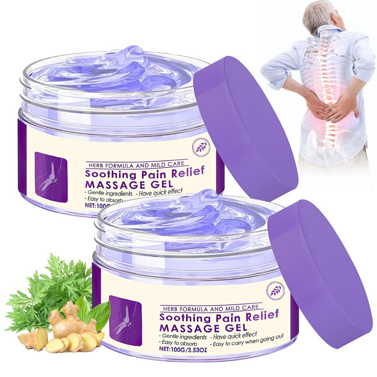 Hadaclub Gelenk-Gel, beruhigendes Massagegel für Gelenkaktivitäten im ganzen Körper, lindert Knie, Lendenwirbelsäule, Nacken, Hände und Füße (2er-Pack)