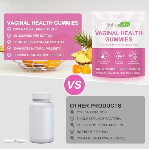 MXCZBSM 120 vaginale Probiotika Gummibärchen – pH-Balance für Frauen, Premium Feminine Balance Gummies, Unterstützung des Immunsystems, Nahrungsergänzungsmittel für die vaginale Gesundheit