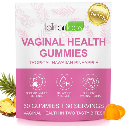 MXCZBSM Vaginale Probiotika Gummibärchen für Frauen – pH-Balance & Immunsystem, hawaiianischer Ananasgeschmack, 60 Stück