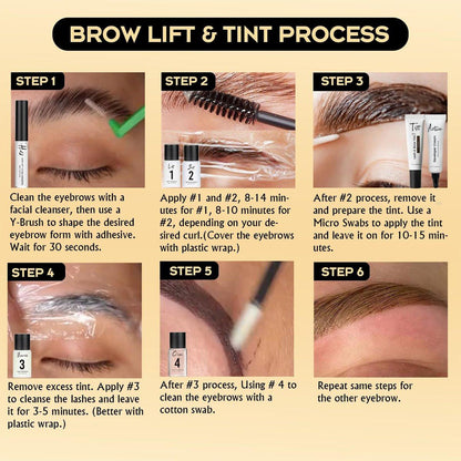 GOLLEE Lash Lift Kit 4 in 1 Brow Lamination Kit – Professionelles Wimpern-Perm-Set für Anfänger und Profis, Lang anhaltende natürliche braune Farbe, 1,33 Fl Oz