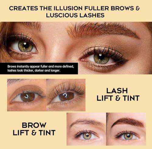 GOLLEE Lash Lift Kit 4 in 1 Brow Lamination Kit – Professionelles Wimpern-Perm-Set für Anfänger und Profis, Lang anhaltende natürliche braune Farbe, 1,33 Fl Oz