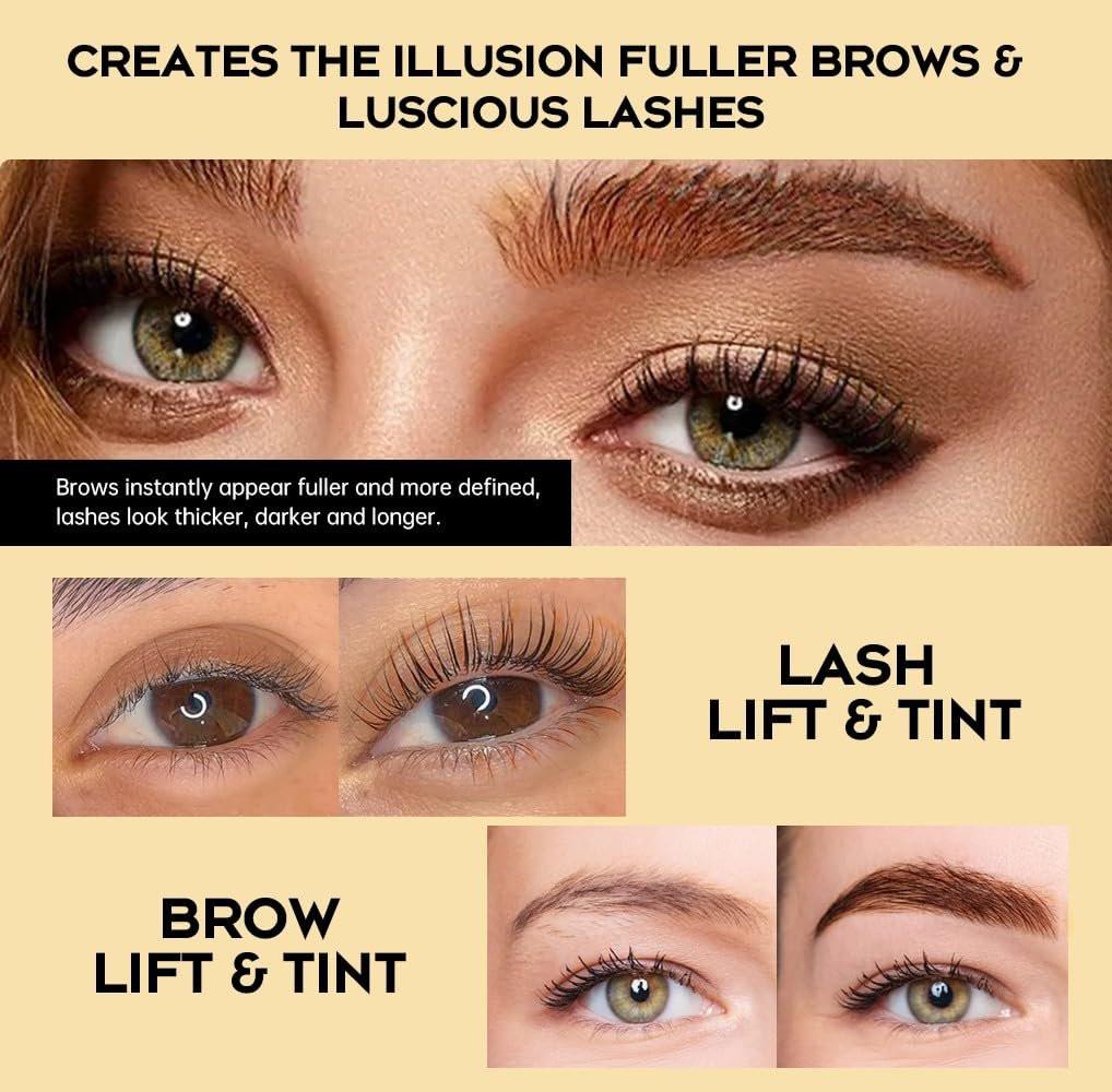 GOLLEE Lash Lift Kit 4 in 1 Brow Lamination Kit – Professionelles Wimpern-Perm-Set für Anfänger und Profis, Lang anhaltende natürliche braune Farbe, 1,33 Fl Oz