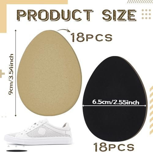 Jecery 36 Stück Wildledersohlen für Tanzschuhe, rutschfeste Schuhpads für die Unterseite von High Heels, selbstklebende Schutzpads für Damen (Beige, Schwarz)