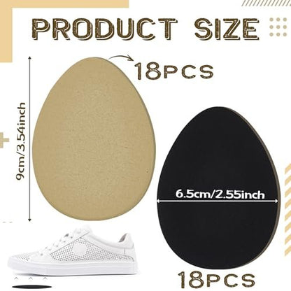 Jecery 36 Stück Wildledersohlen für Tanzschuhe, rutschfeste Schuhpads für die Unterseite von High Heels, selbstklebende Schutzpads für Damen (Beige, Schwarz)