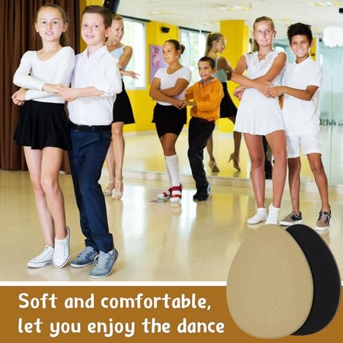 Jecery 36 Stück Wildledersohlen für Tanzschuhe, rutschfeste Schuhpads für die Unterseite von High Heels, selbstklebende Schutzpads für Damen (Beige, Schwarz)