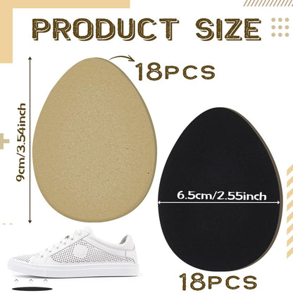 Jecery 36 Stück Wildledersohlen für Tanzschuhe, rutschfeste Schuhpads für die Unterseite von High Heels, selbstklebende Schutzpads für Damen (Beige, Schwarz)