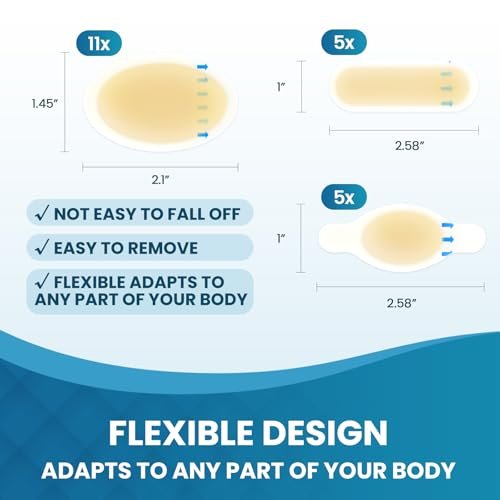 Gel Blasenpflaster – 21 Stück Hydrokolloid-Pflaster für die Füße, Blasenpflaster zur Vorbeugung und Genesung, wasserabweisende Klebepflaster für Ferse, Zehen, tägliche & Reise-Essentials (Sortiert)
