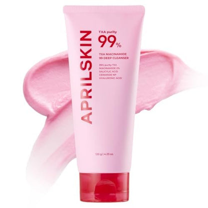 APRILSKIN TXA Niacinamid 99 Porenpflege Pink Bubble Gum Tiefenreiniger | 99 % hochreine TXA+Niacinamid | All-in-One Reiniger: Tiefenreinigung, Mitesserpflege, Porenpflege, Feuchtigkeitspflege | 125 ml