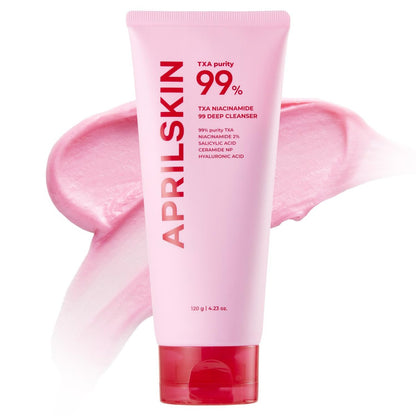 APRILSKIN TXA Niacinamid 99 Porenpflege Pink Bubble Gum Tiefenreiniger | 99 % hochreine TXA+Niacinamid | All-in-One Reiniger: Tiefenreinigung, Mitesserpflege, Porenpflege, Feuchtigkeitspflege | 125 ml