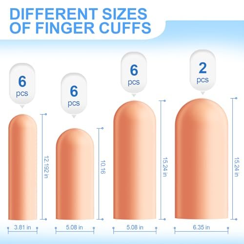 20 Stück Gel-Fingerschützer, Fingerkappen aus Silikon, weiche, hoch elastische Fingerspitzen-Bandagen zur Linderung von Arthritis, rissiger Haut und anderen Fingerschmerzen (Mehrfachgrößen)