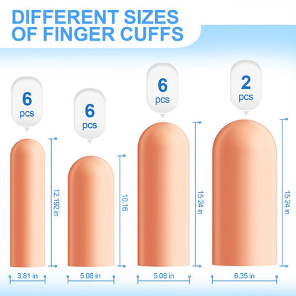 20 Stück Gel-Fingerschützer, Fingerkappen aus Silikon, weiche, hoch elastische Fingerspitzen-Bandagen zur Linderung von Arthritis, rissiger Haut und anderen Fingerschmerzen (Mehrfachgrößen)