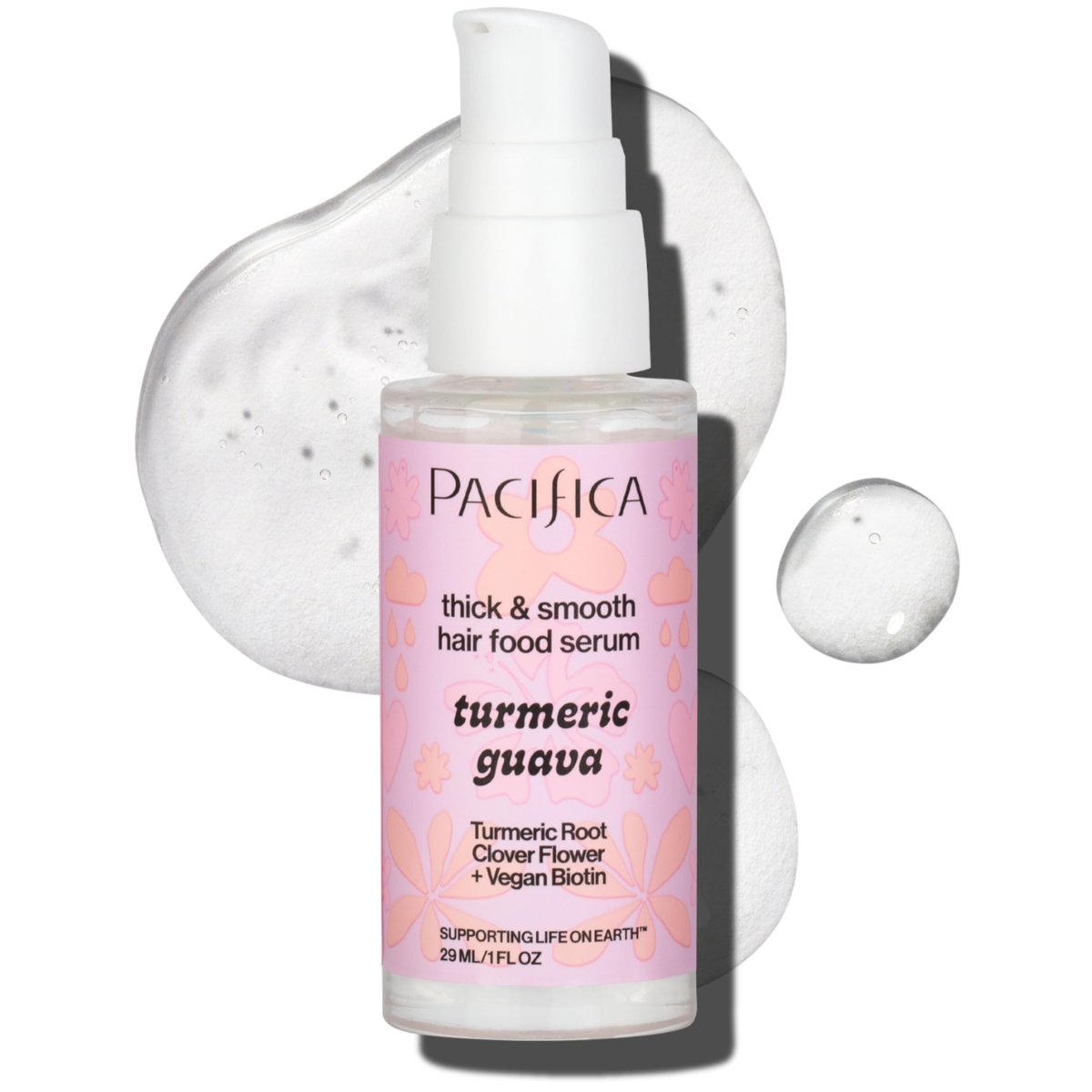 Pacifica Invisible Calming Hair Serum – Frizz-Kontrolle & Haarverdickende Behandlung mit Kurkuma & Guave, Leave-In Kopfhaut Serum mit Peptiden, Biotin & Koffein, 30 ml, Vegan & Tierversuchsfrei
