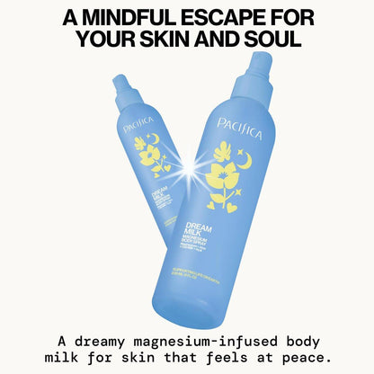 Pacifica Dream Milk Magnesium Spray für Schlaf & Entspannung – Natürlicher Magnesium-Körperspray mit Lavendel, Kamille & ätherischen Ölen, vegan & tierversuchsfrei, Clean Beauty, 240 ml