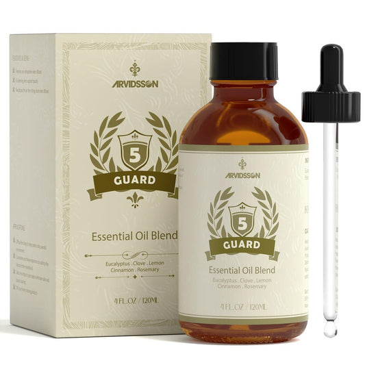 ARVIDSSON Five Guard Essential Oil Blend 4 Fl. Oz (120 ml) – Schutzmischung mit Nelke, Eukalyptus, Zitrone, Zimt und Rosmarin für ein erfrischendes Zuhause