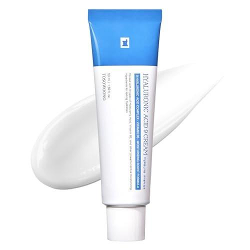 TOSOWOONG Hyaluronsäure 9 Creme mit Vitamin B5, Kollagen, Niacinamid, Centella Asiatica Extrakt – Lang anhaltende Feuchtigkeitspflege, tägliche Gesichtscreme, koreanische Hautpflege, 50 ml