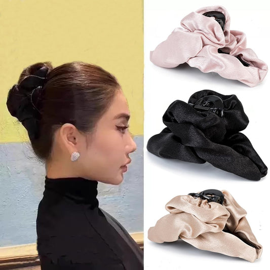 Seidene Haarklammern für Frauen – 4,7" Große Bananen-Haarklammern Hoher Haaransatz Starker Halt – Haarschmuck Accessoires Geburtstagsgeschenk Weihnachtsgeschenk Valentinstagsgeschenk für Mädchen mit dickem Haar (3er-Set)