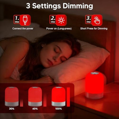 FEWCZZC Rotlichtlampe für Schlaf 670nm Schlafhilfe Lampe Blaulichtblockierung Dimmbar zur Stresslinderung Entspannung Reisen Meditation und Yoga