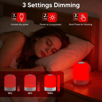 FEWCZZC Rotlichtlampe für Schlaf 670nm Schlafhilfe Lampe Blaulichtblockierung Dimmbar zur Stresslinderung Entspannung Reisen Meditation und Yoga