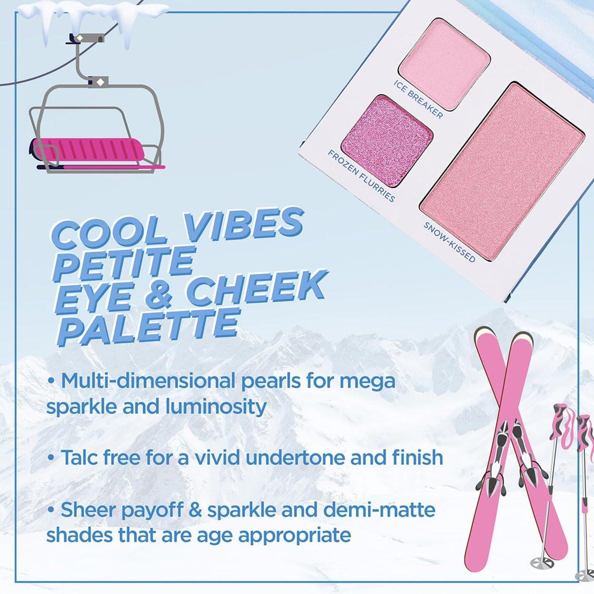 Petite 'n Pretty Sparkle Storm Makeup Set für Kinder, Tweens und Teens – Lidschatten- & Rouge-Palette, Pinsel, Lipgloss mit 10K Glanz, All-Over-Glitzer in Blauer Sherpa-Tasche