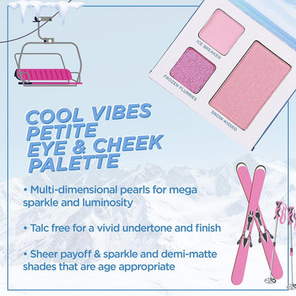 Petite 'n Pretty Sparkle Storm Makeup Set für Kinder, Tweens und Teens – Lidschatten- & Rouge-Palette, Pinsel, Lipgloss mit 10K Glanz, All-Over-Glitzer in Blauer Sherpa-Tasche