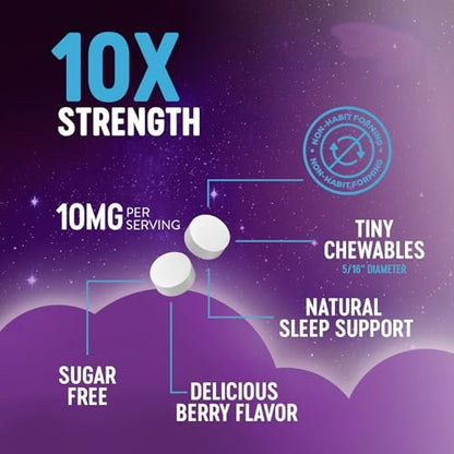 Nature's Peak Melatonin Schlafunterstützung - 10mg pro Portion, schnell lösliche Tabletten mit Erdbeergeschmack, 240 Stück (60 Tage Vorrat)