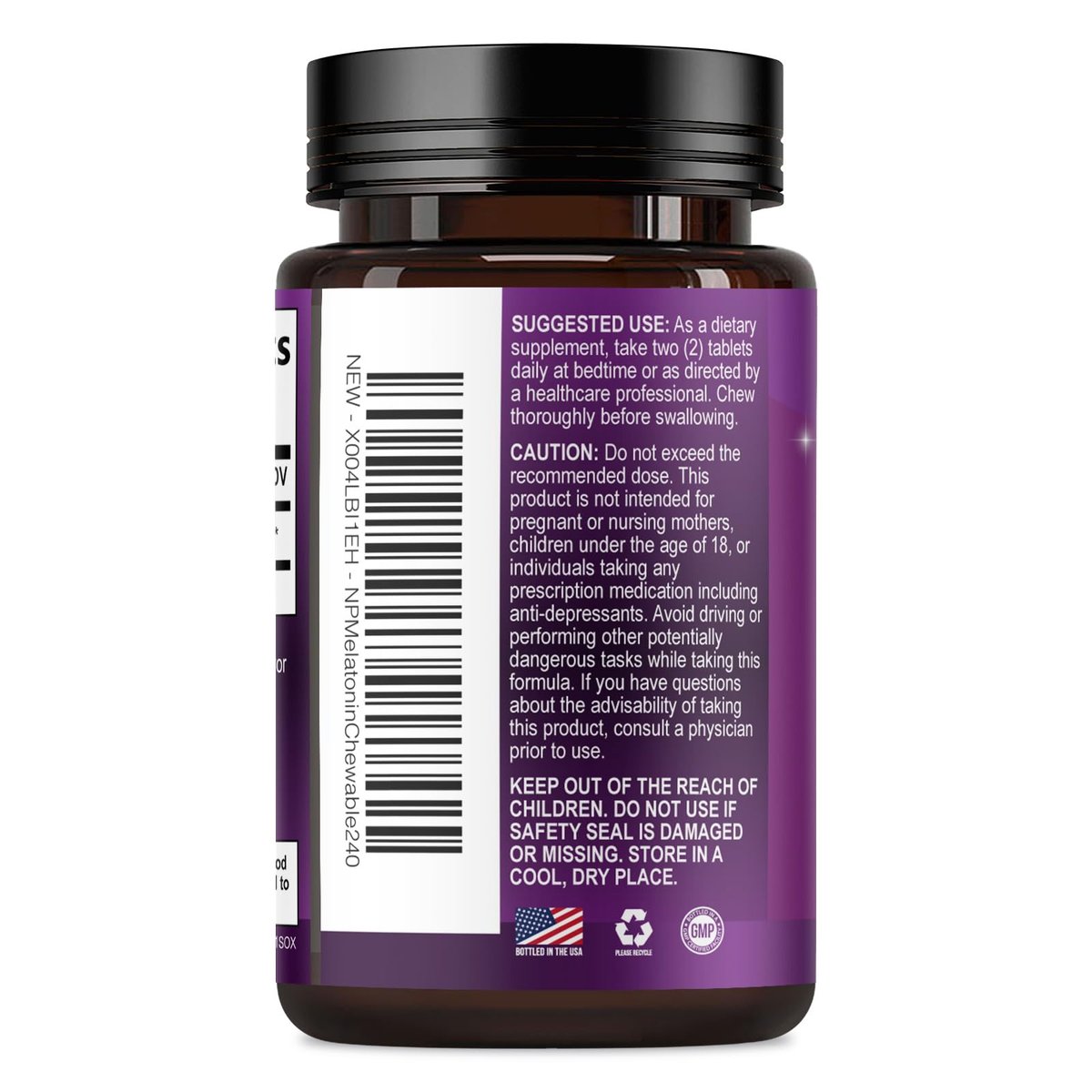 Nature's Peak Melatonin Schlafunterstützung - 10mg pro Portion, schnell lösliche Tabletten mit Erdbeergeschmack, 240 Stück (60 Tage Vorrat)