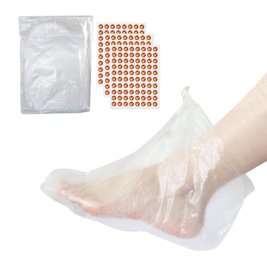 200 Stück Einweg-Fußüberzüge für die Füße mit 240 Verschluss-Clips Feuchtigkeitsspendende Socken Plastik-Fußüberzüge Paraffinwachsbad-Einlagen Fußbeutel für Fußpflege und Heißwachstherapien