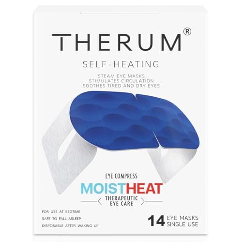 THERUM 120 Min Lang anhaltende Selbstheizende Dampf-Augenmaske für müde & trockene Augen, Meibom-Drüsen-Dysfunktion, Gerstenkorn, Blepharitis (14 Einheiten/1 Box)