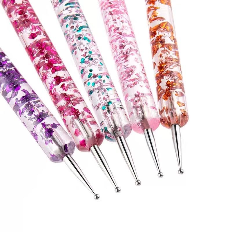 FULINJOY Nagel-Dotting-Werkzeuge 10-teiliges Set – 5 doppelendige Dotting-Tools und 5 Nagelkunst-Liner-Pinsel