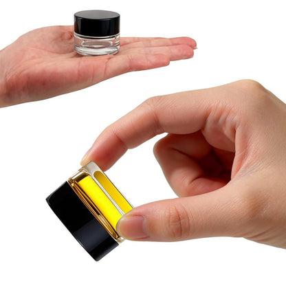 Seuqhck 90er-Pack 5 ml kleine klare Gläser, leere Glas-Kosmetikbehälter in Bulk mit luftdichtem Deckel, Creme-Behälter für Beauty-Proben, Reisen, Lotionen, Essenzen (klar & schwarz)