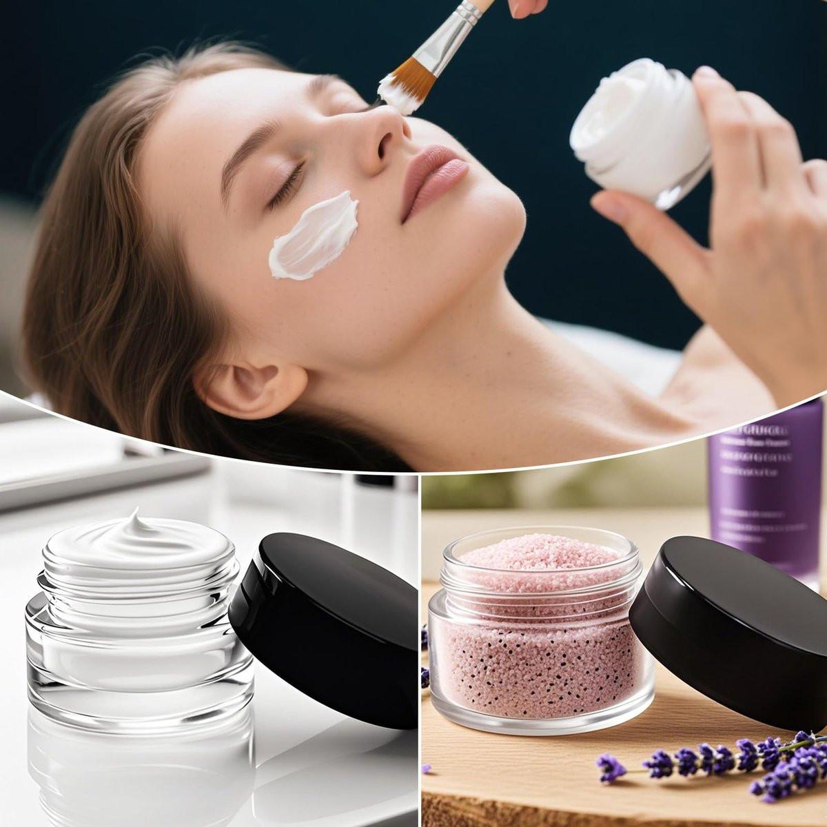 Seuqhck 90er-Pack 5 ml kleine klare Gläser, leere Glas-Kosmetikbehälter in Bulk mit luftdichtem Deckel, Creme-Behälter für Beauty-Proben, Reisen, Lotionen, Essenzen (klar & schwarz)