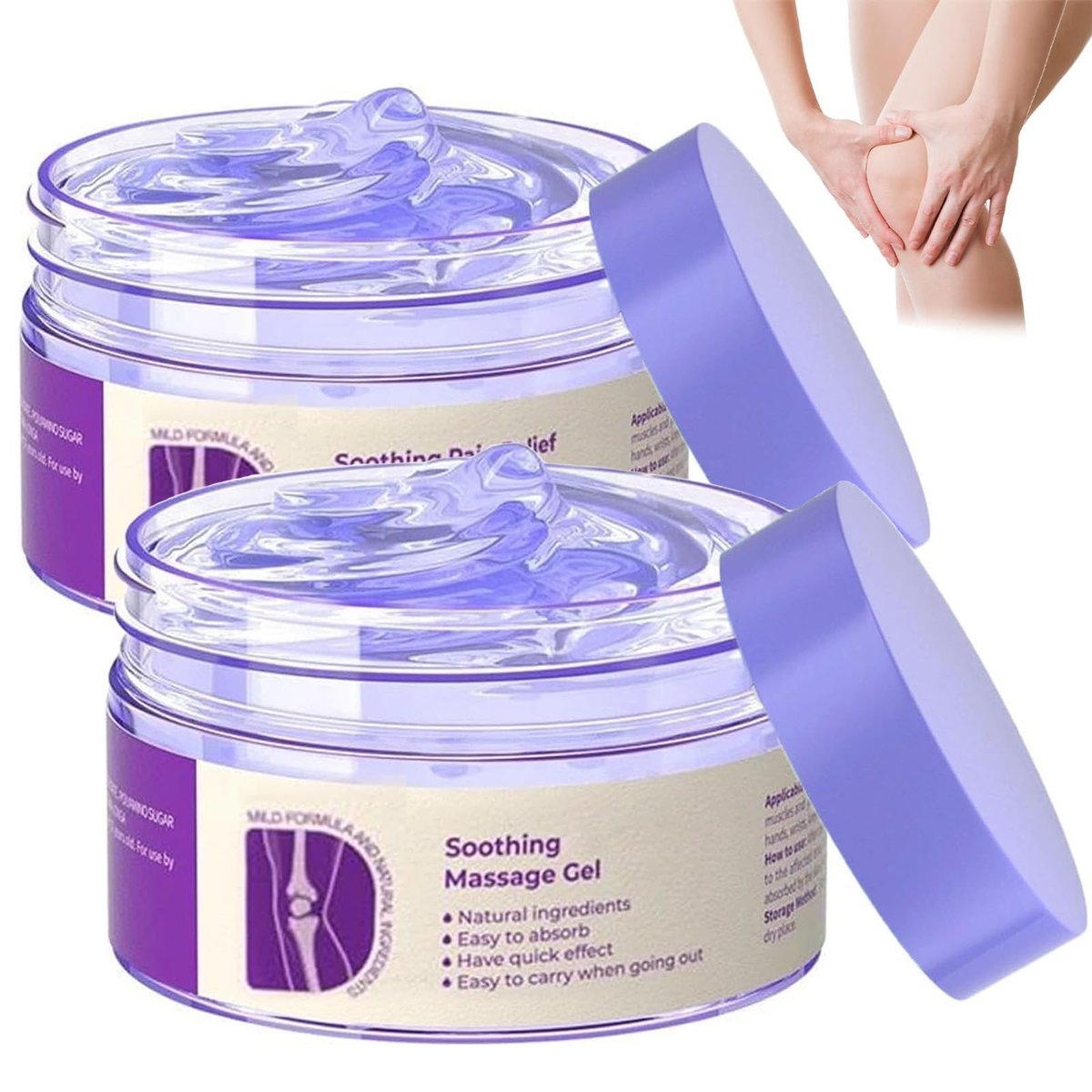 2er-Pack Gelenk-Gel Lila – Beruhigende Massagecreme für Knie, Hände, Lenden, Nacken und Schultern