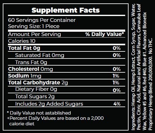 Advanced Bionetix Potent Hemp Gummies | 60 Stück | Reines Colorado Hanf | Beruhigungsgummis gegen Besorgnis & Schlaf