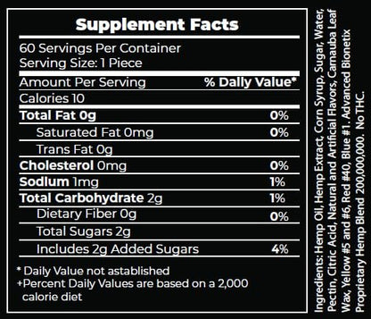 Advanced Bionetix Potent Hemp Gummies | 60 Stück | Reines Colorado Hanf | Beruhigungsgummis gegen Besorgnis & Schlaf