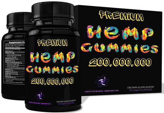 Advanced Bionetix Potent Hemp Gummies | 60 Stück | Reines Colorado Hanf | Beruhigungsgummis gegen Besorgnis & Schlaf