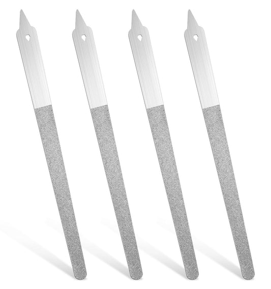 4er-Set Diamant-Nagelfeilen aus Edelstahl – 15 cm Länge für Salon und Zuhause