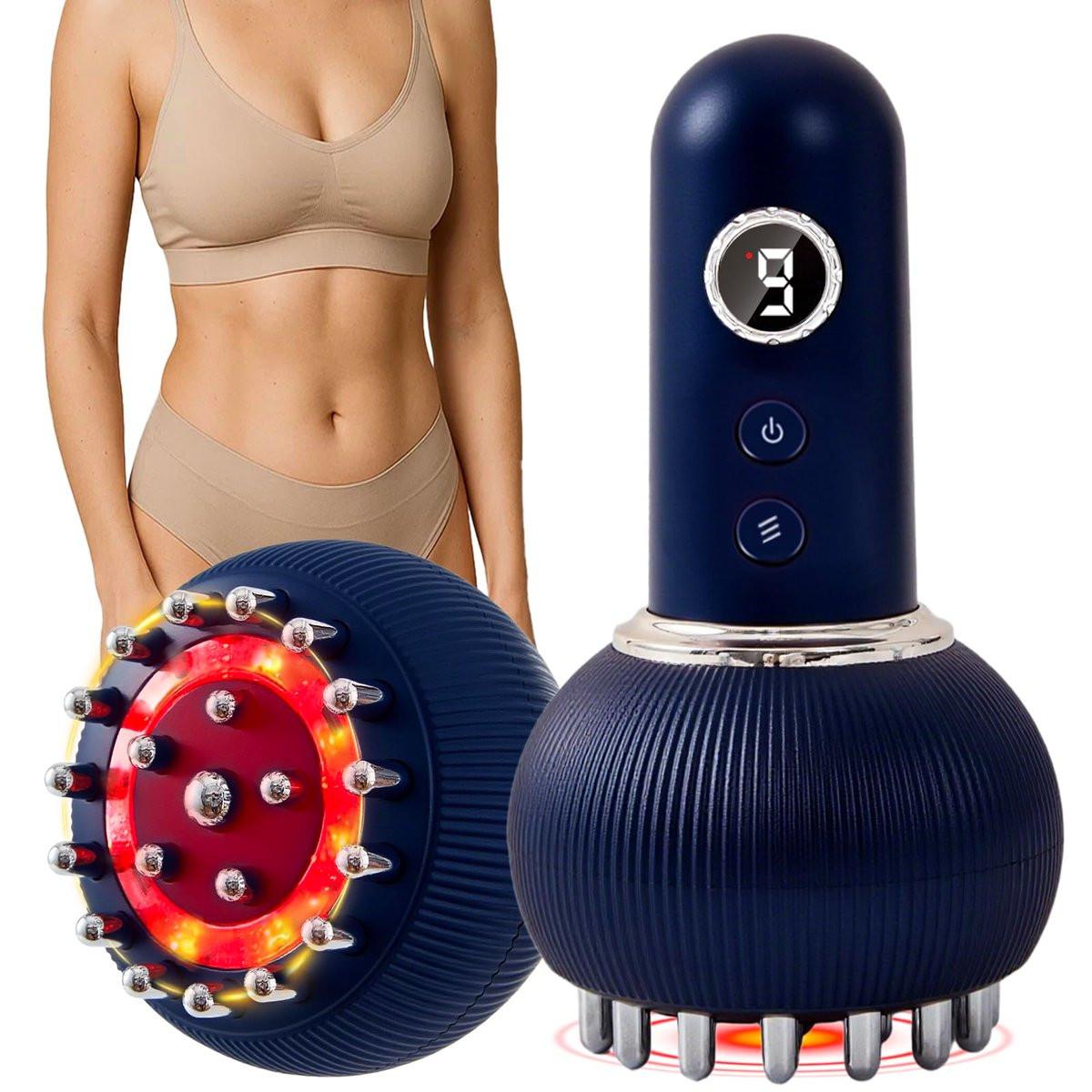 Paiaito Lymphatischer Drainage-Massager & Anti-Cellulite-Massagegerät – Reduziert Dehnungsstreifen & Cellulite, für Beine, Arme & Bauch, Körperformungsgerät mit Mikrostrom, Licht, Wärme & Vibration