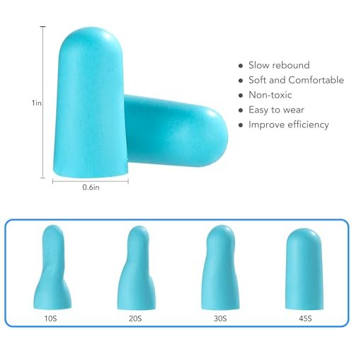 VOISEN 60 Paar Schaumstoff-Ohrstöpsel, Ohrstöpsel zum Schlafen, geräuschunterdrückend, 32 dB NRR, 37 dB SNR, Ohrstöpsel für Schlafen, Schnarchen, Lernen, laute Veranstaltungen, Reisen & Konzerte, inklusive Aufbewahrungsbox, Blau