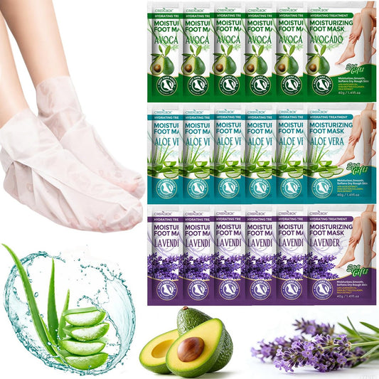 18er Pack Feuchtigkeitsspendende Fußmaske, Hydratisierende Fußmasken für trockene, rissige Füße, Feuchtigkeitsspendende Socken für weiche und geschmeidige Füße, Fußpflege-Spa-Geschenke für Frauen, Männer, Muttertag