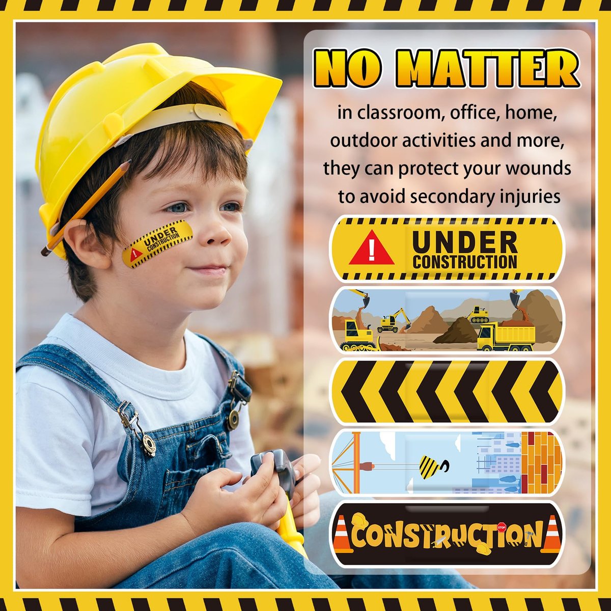Panelee 120 Pflaster für Kinder – Baustellenfahrzeuge, Monstertrucks, wasserdicht & atmungsaktiv