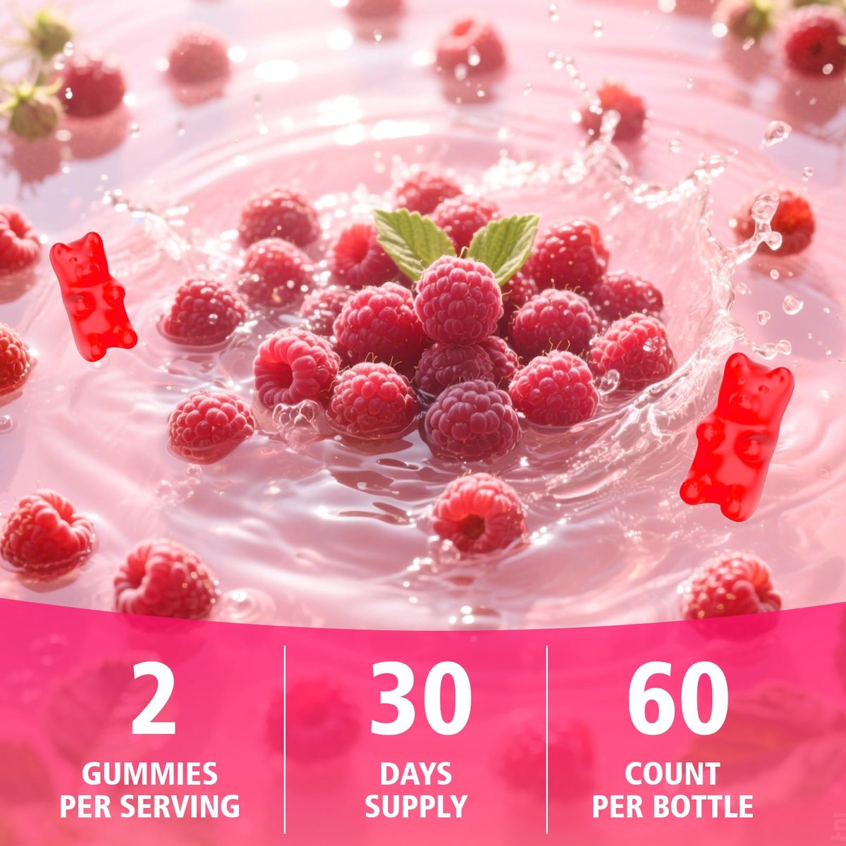 GrnLife NAC Gummis für Kinder & Erwachsene, 1000mg N-Acetylcystein Supplement, Antioxidantien & Immununterstützung, Lebergesundheit, Himbeergeschmack, 60 Stück