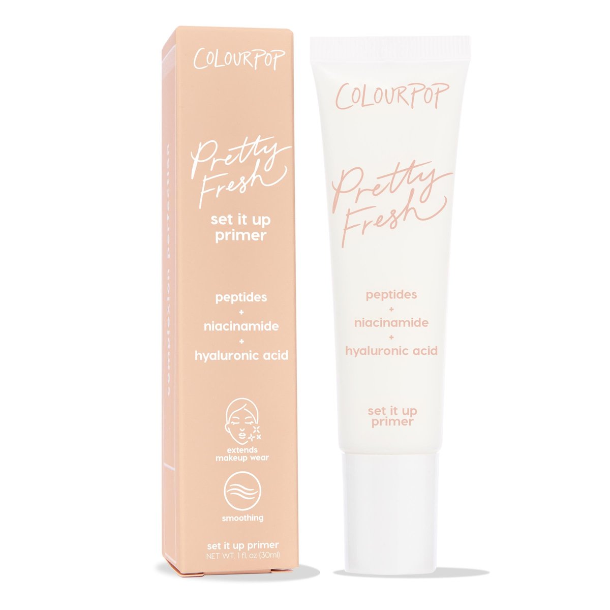 ColourPop Pretty Fresh Airbrush Makeup Primer - Feuchtigkeitsspendender Gel-Creme Primer mit Peptiden, Niacinamid & Hyaluronsäure - Vegan & Tierversuchsfrei - Set It Up (30 ml)