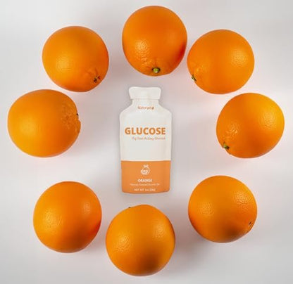 HÜMA CHIA ENERGY GEL Glukose-Flüssiggel, Packung mit 10, Orange – 15 g schnell wirkende flüssige Glukose