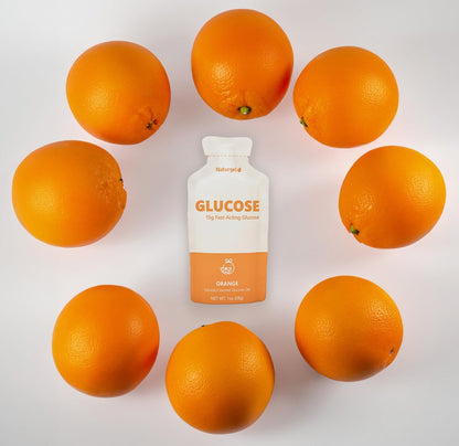 HÜMA CHIA ENERGY GEL Glukose-Flüssiggel, Packung mit 10, Orange – 15 g schnell wirkende flüssige Glukose