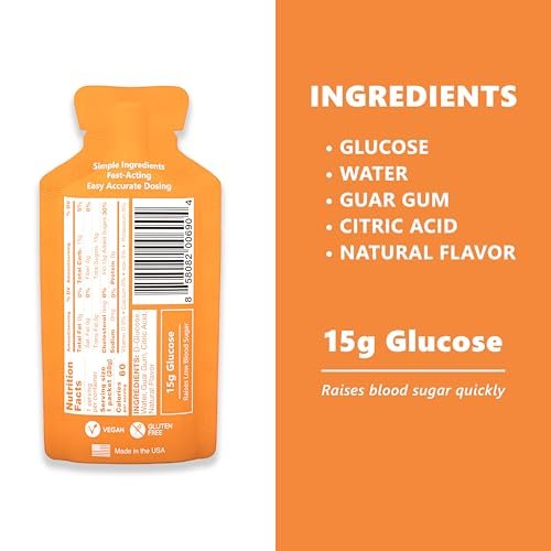 HÜMA CHIA ENERGY GEL Glukose-Flüssiggel, Packung mit 10, Orange – 15 g schnell wirkende flüssige Glukose