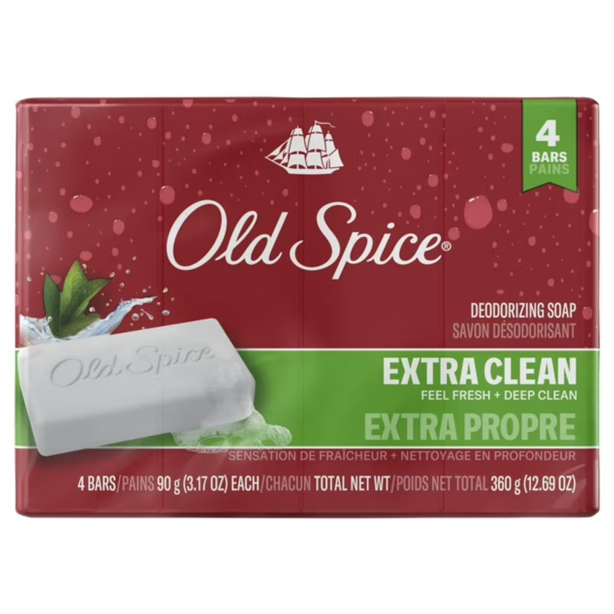 Old Spice Bar Soap für Männer – Palm Tree Duft – 4 x 90 g Seifenstücke