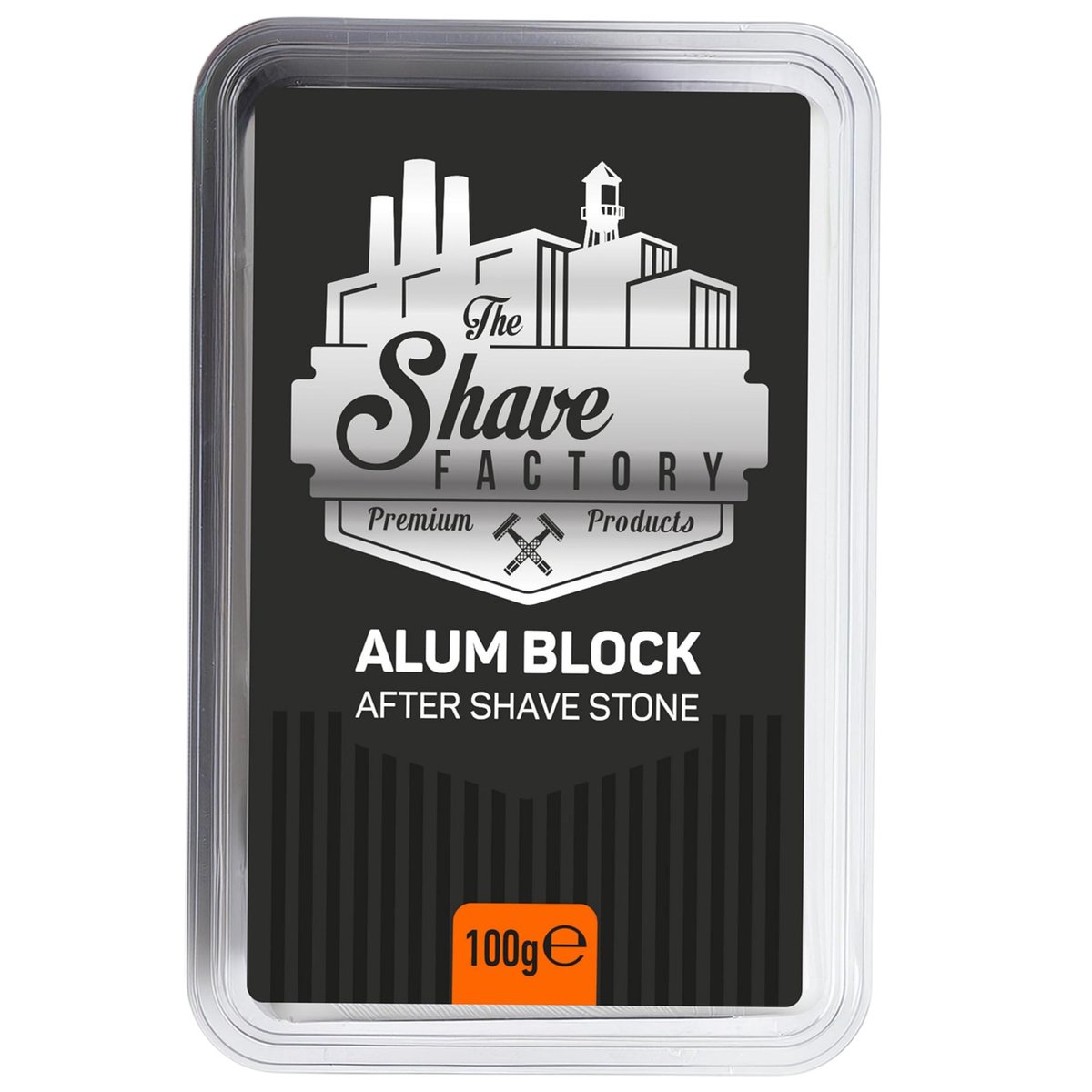 The Shave Factory Alum Block Aftershave – Rasierpickel lindern & Haut beruhigen (100 g, 3,53 oz) inkl. Plastikbox