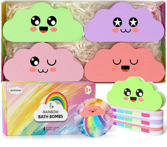 Regenbogen-Badebomben für Kinder – farbenfrohe Überraschungsbälle mit STEM-Lerneffekt, sicher & nicht giftig, ideal als Muttertagsgeschenk, für Jungen & Mädchen ab 3 Jahren