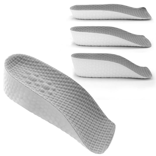 Höhenverstellbare Einlegesohlen für Männer und Frauen - Fußgewölbe-Kontur-Schuhheber, orthopädische Fersenpolster, Gel-Beinlängenausgleicher (Grau, 3 Paare - 1,5 cm / 2,5 cm / 3,5 cm)