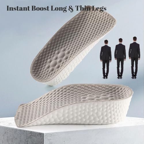 Höhenverstellbare Einlegesohlen für Männer und Frauen - Fußgewölbe-Kontur-Schuhheber, orthopädische Fersenpolster, Gel-Beinlängenausgleicher (Grau, 3 Paare - 1,5 cm / 2,5 cm / 3,5 cm)